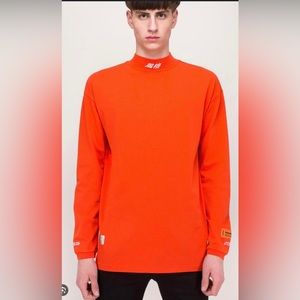 Heron Preston orange oversized shirt